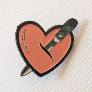 🧁 3/$30 Stabbed In The Heart Enamel Pin NEW